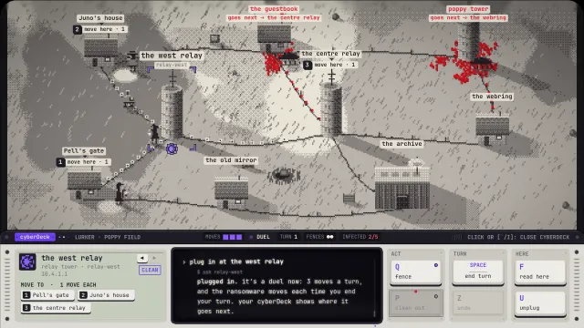 A duel on Poppy Field, each threat labelled with where it goes next