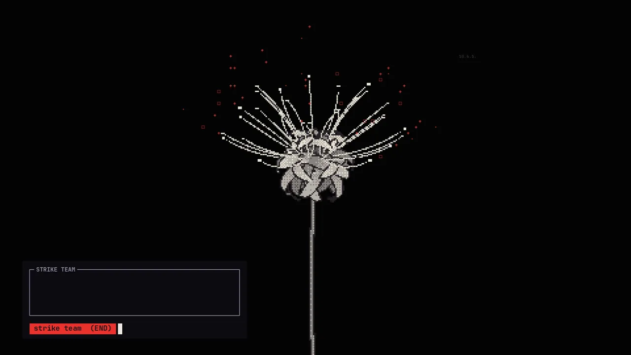 A red spider lily in ink, its stamens tethered to lines of code.